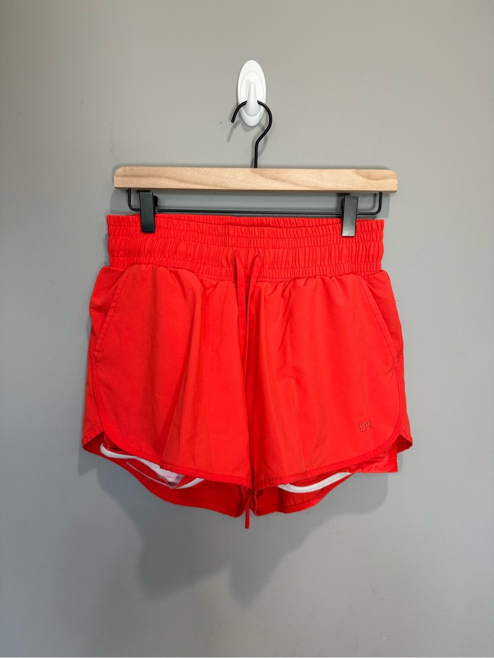 Albion Go Long Lined Running Shorts Coral Orange Size Medium Athletic